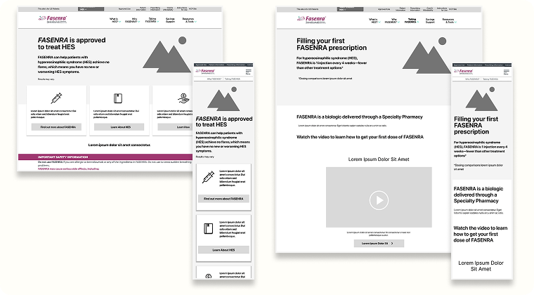 Fasenra.com website redesign