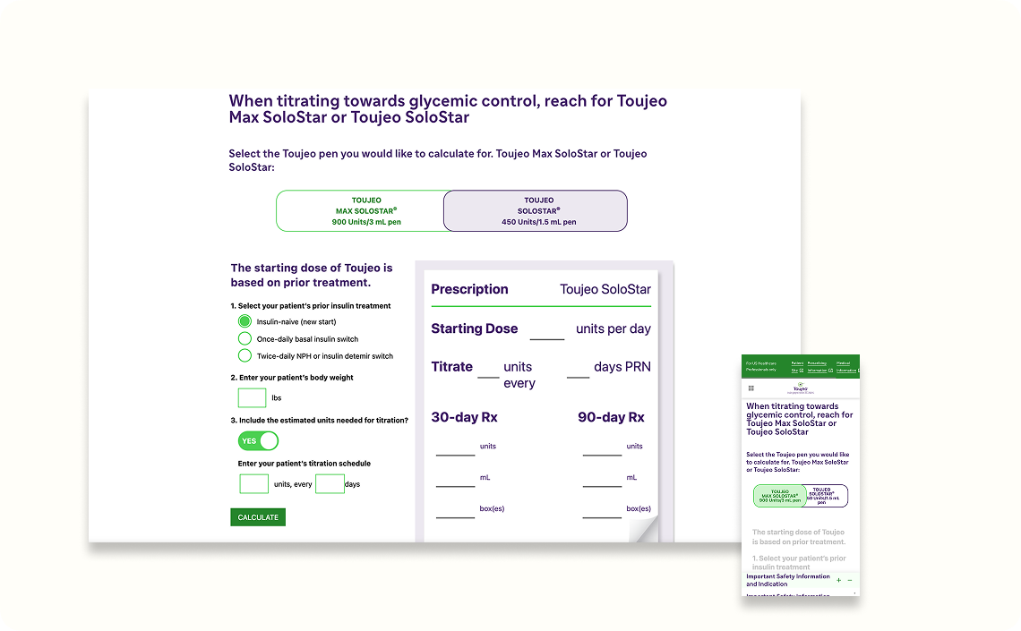 Toujeo dosing calculator