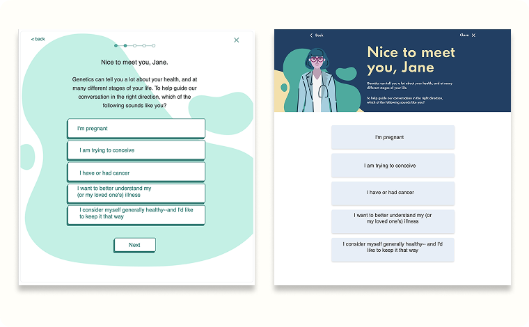 Invitae user registration and quiz flow