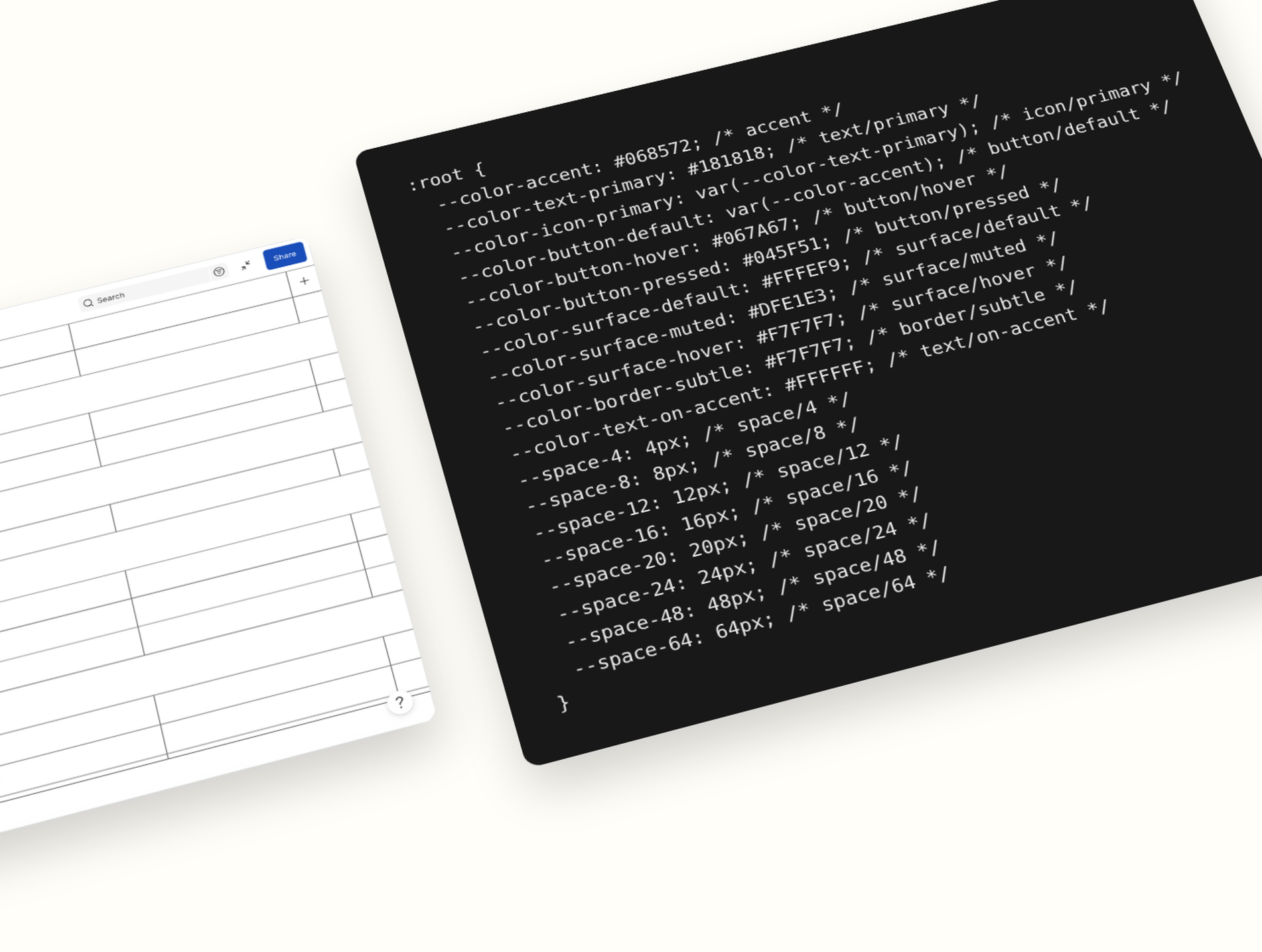 Figma variables, generated tokens.css and passing design checks